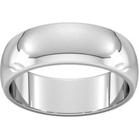 7mm D Shape Heavy Wedding Ring In 950 Palladium - Ring Size V