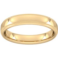 7mm D Shape Heavy Milgrain Edge Wedding Ring In 9 Carat Yellow Gold - Ring Size J