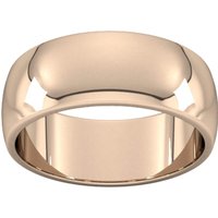 8mm D Shape Heavy Wedding Ring In 9 Carat Rose Gold - Ring Size I