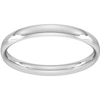 2.5mm Traditional Court Standard Wedding Ring In Sterling Silver - Ring Size O