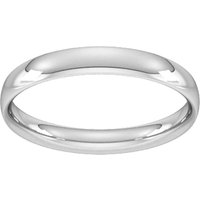 3mm Traditional Court Standard Wedding Ring In 9 Carat White Gold - Ring Size K