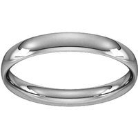 3mm Traditional Court Standard Wedding Ring In 18 Carat White Gold - Ring Size K