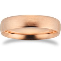4mm Traditional Court Standard Polished Chamfered Edges With Matt Centre Wedding Ring In 9 Carat Rose Gold - Ring Size R