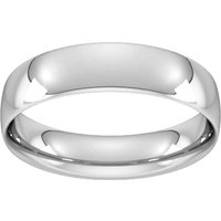 5mm Traditional Court Standard Wedding Ring In 9 Carat White Gold - Ring Size N