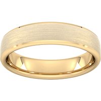 5mm Traditional Court Standard Polished Chamfered Edges With Matt Centre Wedding Ring In 18 Carat Yellow Gold - Ring Size I