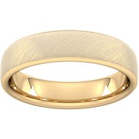 5mm Traditional Court Standard Diagonal Matt Finish Wedding Ring In 18 Carat Yellow Gold - Ring Size O