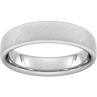 5mm Traditional Court Standard Diagonal Matt Finish Wedding Ring In 950 Palladium - Ring Size H