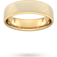 6mm Traditional Court Standard Diagonal Matt Finish Wedding Ring In 9 Carat Yellow Gold - Ring Size H