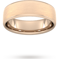 7mm Traditional Court Standard Matt Finished Wedding Ring In 18 Carat Rose Gold - Ring Size R