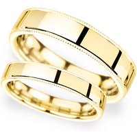 7mm Traditional Court Standard Milgrain Edge Wedding Ring In 18 Carat Yellow Gold - Ring Size L