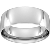8mm Traditional Court Standard Wedding Ring In 18 Carat White Gold - Ring Size S