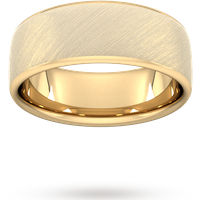8mm Traditional Court Standard Diagonal Matt Finish Wedding Ring In 9 Carat Yellow Gold - Ring Size M