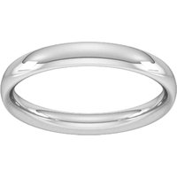 3mm Traditional Court Heavy Wedding Ring In 9 Carat White Gold - Ring Size N