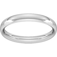 3mm Traditional Court Heavy Wedding Ring In 18 Carat White Gold - Ring Size O