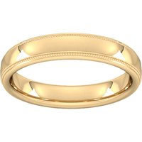 3mm Traditional Court Heavy Milgrain Edge Wedding Ring In 18 Carat Yellow Gold - Ring Size W