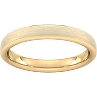 3mm Traditional Court Heavy Polished Chamfered Edges With Matt Centre Wedding Ring In 9 Carat Yellow Gold - Ring Size P