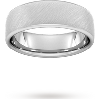 7mm Traditional Court Heavy Diagonal Matt Finish Wedding Ring In 950 Palladium - Ring Size H
