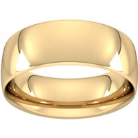 8mm Traditional Court Heavy Wedding Ring In 9 Carat Yellow Gold - Ring Size P