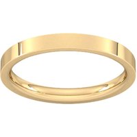 2.5mm Flat Court Heavy Wedding Ring In 9 Carat Yellow Gold - Ring Size K
