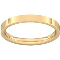 2.5mm Flat Court Heavy Wedding Ring In 18 Carat Yellow Gold - Ring Size W