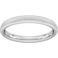 2.5mm Flat Court Heavy Matt Finished Wedding Ring In 9 Carat White Gold - Ring Size M