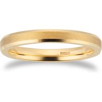 2.5mm Flat Court Heavy Polished Chamfered Edges With Matt Centre Wedding Ring In 9 Carat Yellow Gold - Ring Size R