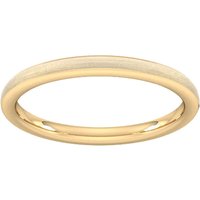 2mm Flat Court Heavy Matt Finished Wedding Ring In 9 Carat Yellow Gold - Ring Size K