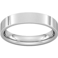 4mm Flat Court Heavy Wedding Ring In 18 Carat White Gold - Ring Size I