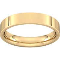4mm Flat Court Heavy Wedding Ring In 18 Carat Yellow Gold - Ring Size V