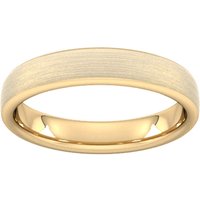 4mm Flat Court Heavy Matt Finished Wedding Ring In 9 Carat Yellow Gold - Ring Size O