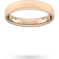 4mm Flat Court Heavy Matt Finished Wedding Ring In 9 Carat Rose Gold - Ring Size L
