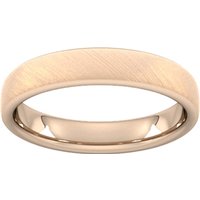 4mm Flat Court Heavy Diagonal Matt Finish Wedding Ring In 9 Carat Rose Gold - Ring Size P