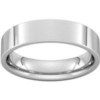 5mm Flat Court Heavy Wedding Ring In 18 Carat White Gold - Ring Size R