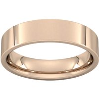 5mm Flat Court Heavy Wedding Ring In 18 Carat Rose Gold - Ring Size P