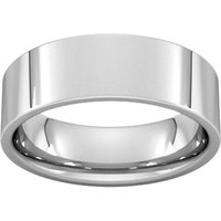 6mm Flat Court Heavy Wedding Ring In 18 Carat White Gold - Ring Size Q
