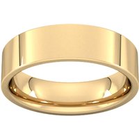 6mm Flat Court Heavy Wedding Ring In 18 Carat Yellow Gold - Ring Size K