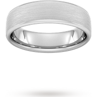 6mm Flat Court Heavy Matt Finished Wedding Ring In 9 Carat White Gold - Ring Size S