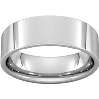 7mm Flat Court Heavy Wedding Ring In 950 Palladium - Ring Size U