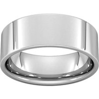 8mm Flat Court Heavy Wedding Ring In Platinum - Ring Size O