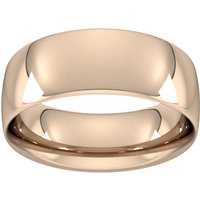 18ct Rose Gold 8mm Traditional Court Extra Heavy Wedding Ring - Ring Size V