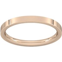 18ct Rose Gold 1.5mm Flat Court Heavy Wedding Ring - Ring Size H