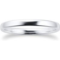 18ct White Gold 1.5mm Slight Court Standard Wedding Ring - Ring Size H