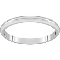 18ct White Gold 1.5mm D Shape Standard Wedding Ring - Ring Size V