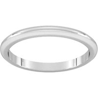 18ct White Gold 1.5mm D Shape Heavy Wedding Ring - Ring Size K