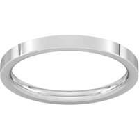 18ct White Gold 1.5mm Flat Court Heavy Wedding Ring - Ring Size O