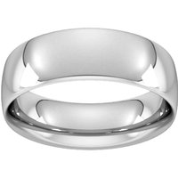 9ct White Gold 7mm Traditional Court Extra Heavy Wedding Ring - Ring Size Q