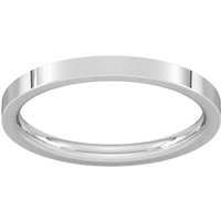 9ct White Gold 1.5mm Flat Court Heavy Wedding Ring - Ring Size K