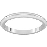 Palladium 1.5mm D Shape Heavy Wedding Ring - Ring Size V