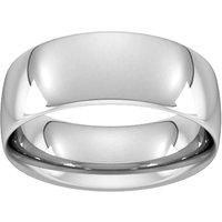 Palladium 8mm Traditional Court Extra Heavy Wedding Ring - Ring Size F