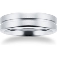 6mm Gents Titanium Wedding Ring With A Matte Finish And Engraved Line - Ring Size P